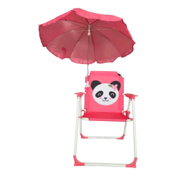 Silla de Playa con Quitasol Diseño Panda